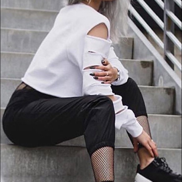 NEW Grunge Girl Distressed Croptop S M L XL 2X 3X - Picture 2 of 7